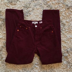 Re/done corduroy cigarette pants